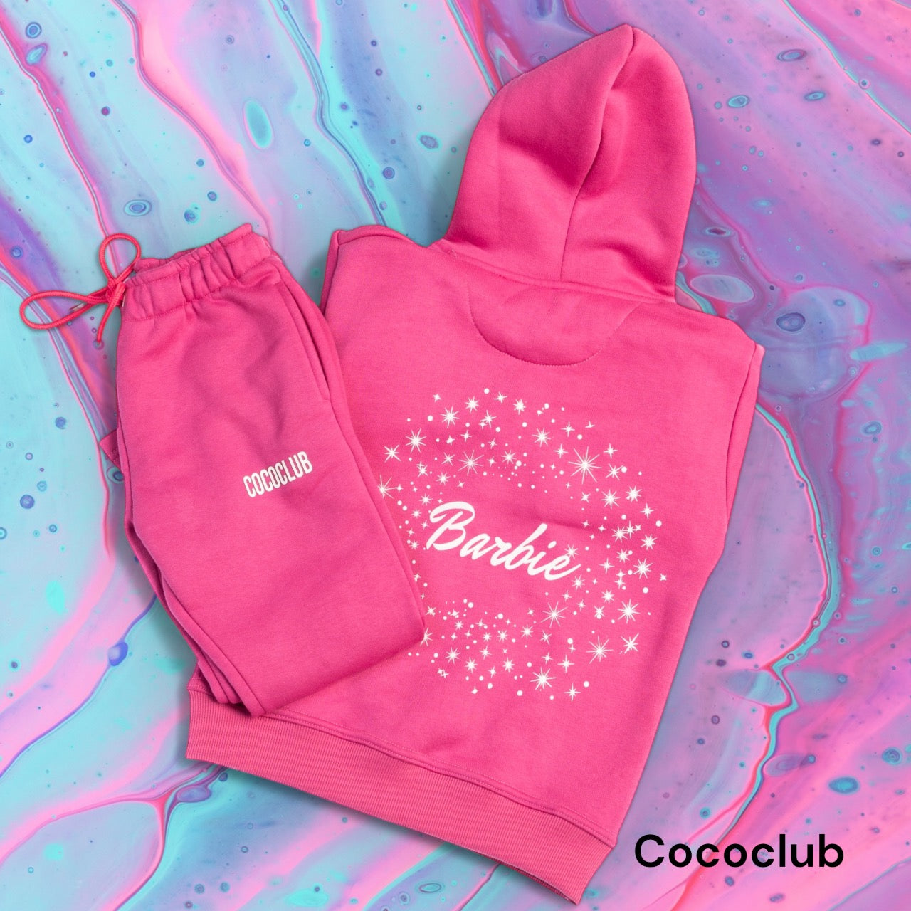 Girls barbie fleece tracksuit